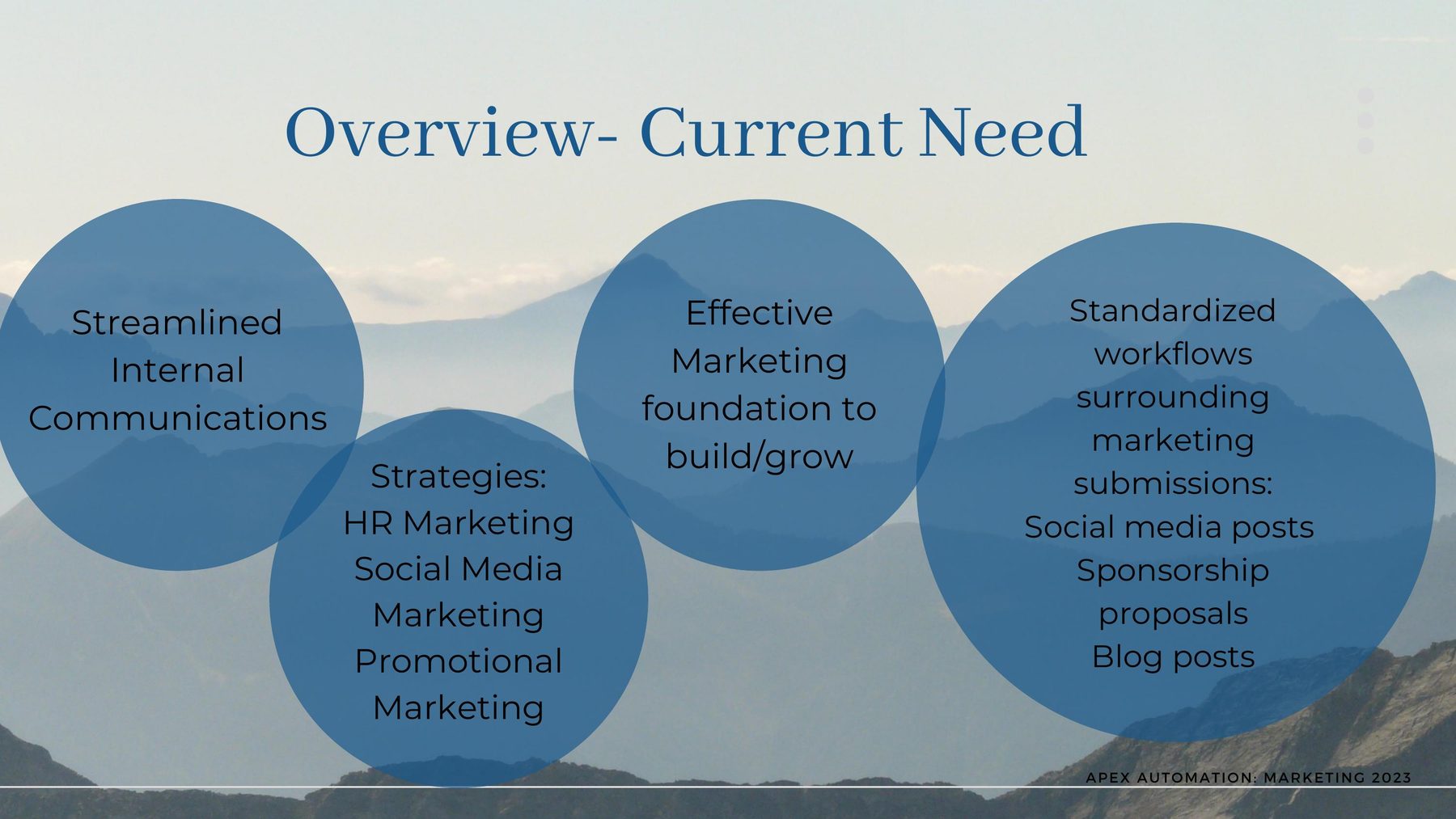 Apex Automation 2023 marketing strategy overview